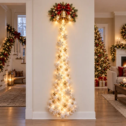 ✨Last Day 50% Off🎄 Christmas Magic Trail Wall Light – Festive LED Hanging Decor