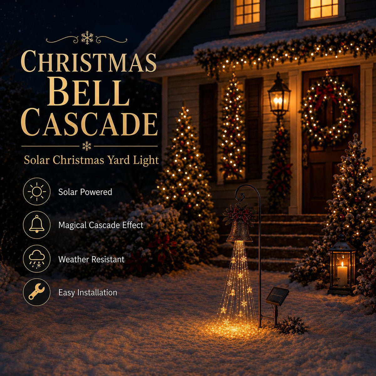Christmas Bell CascadeSolar Yard Light