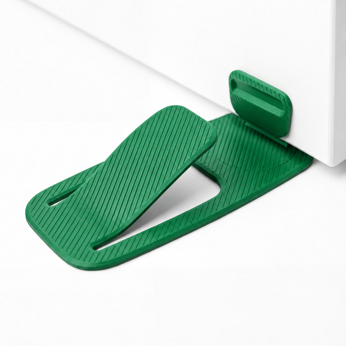 Flexible door stopper—a rental essential; no installation required, suitable for various settings.