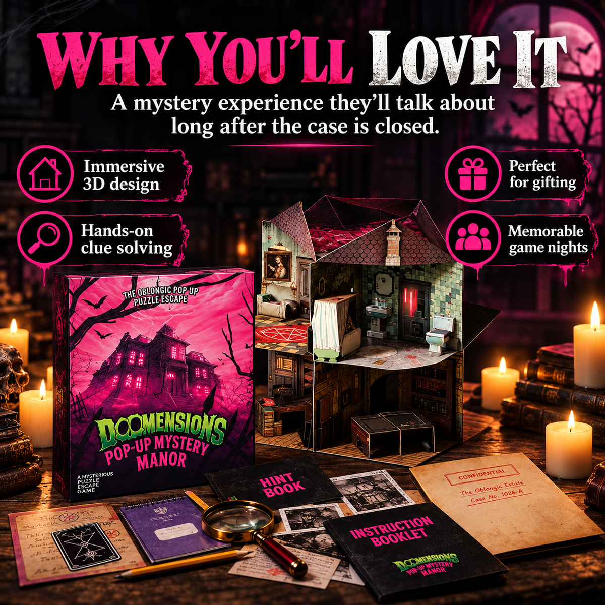 π΅οΈ 50% OFF Mystery Manor 3D Pop-Up Game β Solve the Murder, Uncover the Truth