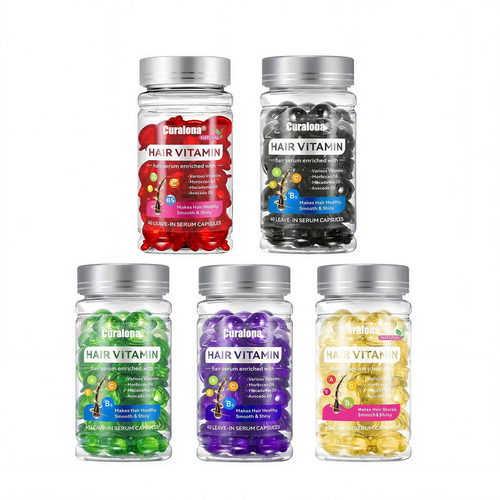 Hair Vitamin Capsules Infused with Violet Vitamins & Argan Oil for Color-Treated & Permed Hair Smooths Frizz Restores Silkiness & Shine 40 Capsules