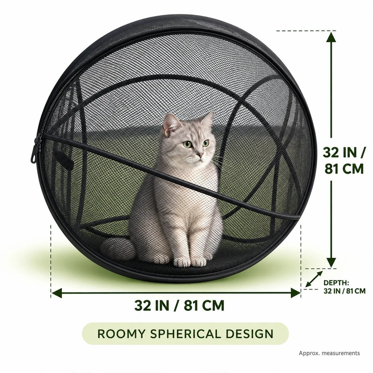 🐈 Pop-Up Mesh Cat Playpen – Roomy 32-Inch Indoor & Outdoor Enclosure