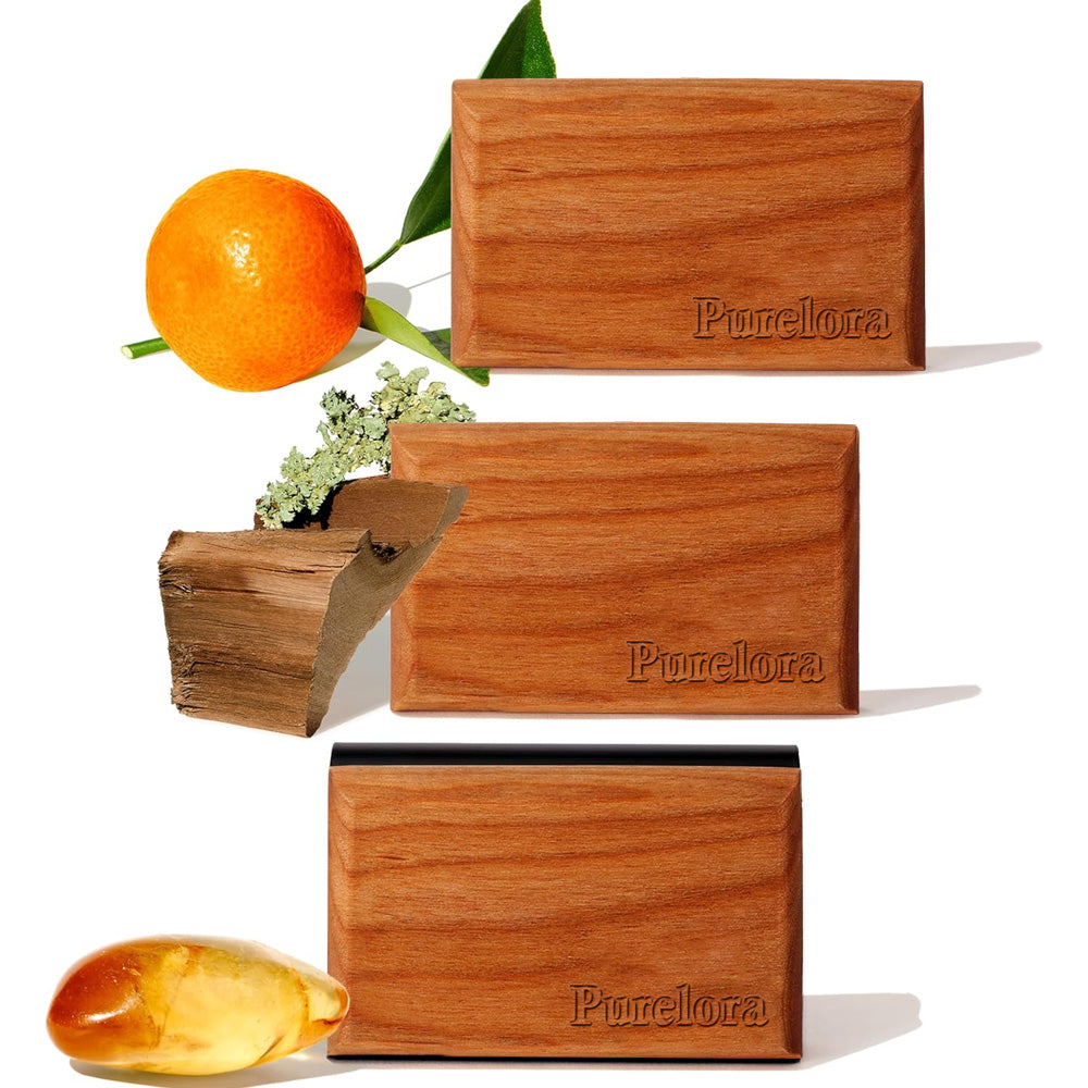Purelora Premium Car Air Freshener – Wood Design, Essential Oil Fragrance, Includes Metal Clip