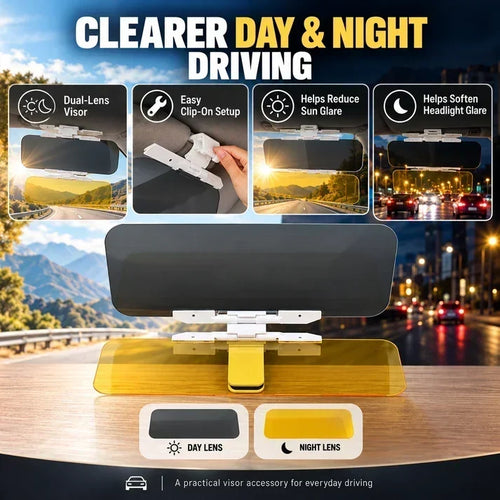 2-in-1 Car Sun Visor Extender | Day & Night Glare Shield