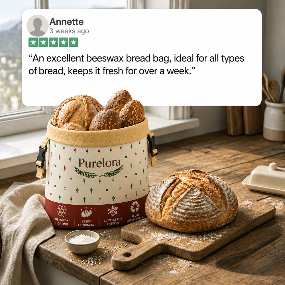Beeswax and 100% cotton bread bags — Premium