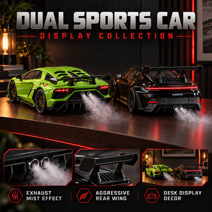 🏎️💨 Track-Inspired Sports Car Display Model – Exhaust Mist Effect Collector Decor