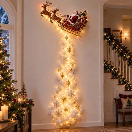 ✨Last Day 50% Off🎄 Christmas Magic Trail Wall Light – Festive LED Hanging Decor
