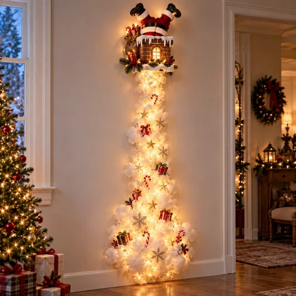 ✨Last Day 50% Off🎄 Christmas Magic Trail Wall Light – Festive LED Hanging Decor