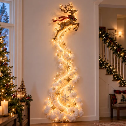 ✨Last Day 50% Off🎄 Christmas Magic Trail Wall Light – Festive LED Hanging Decor