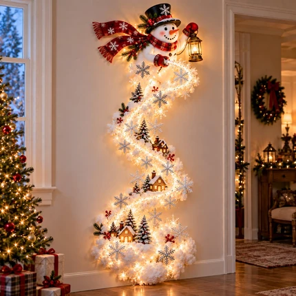 ✨Last Day 50% Off🎄 Christmas Magic Trail Wall Light – Festive LED Hanging Decor