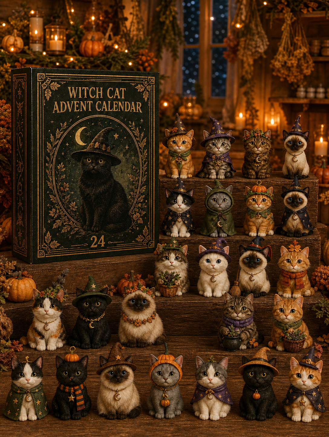 🔥 Last Day 49% Off🔥2026 Cat-Themed Christmas Advent Calendar – Christmas Tree Ornaments
