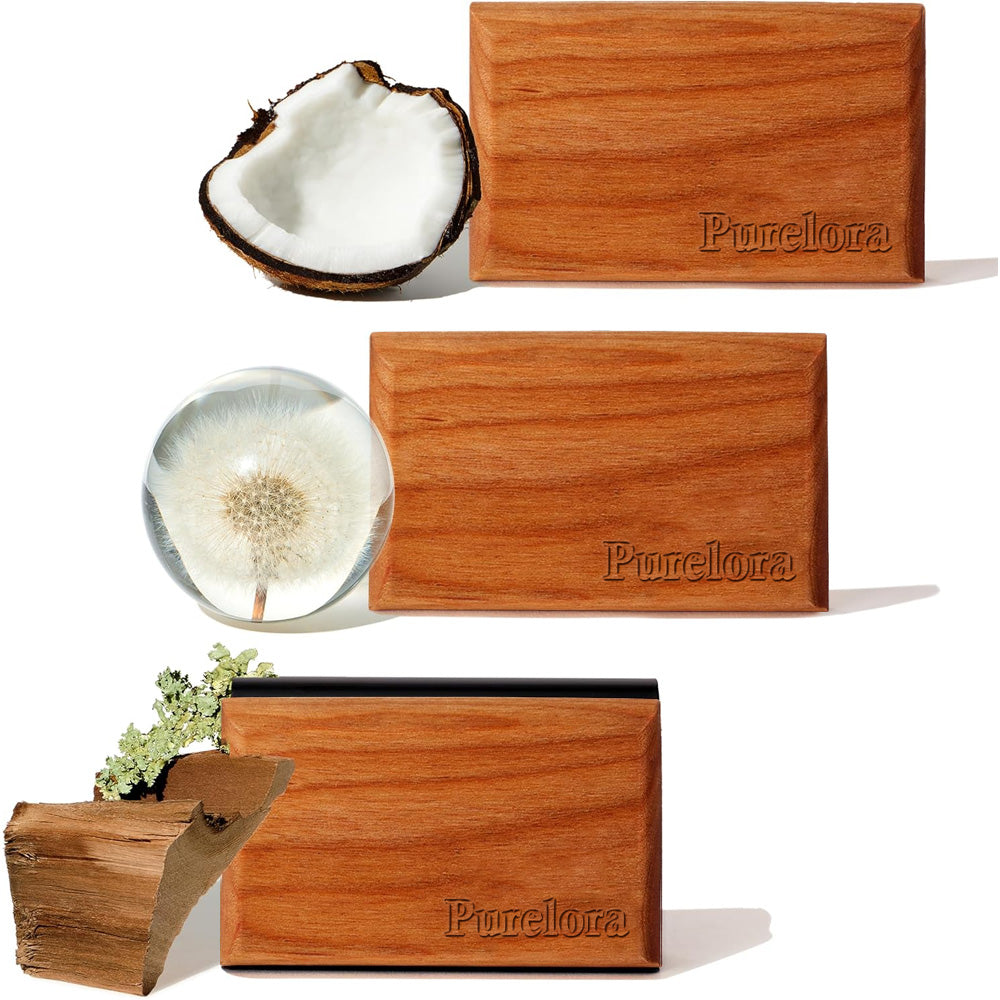 Purelora Premium Car Air Freshener – Wood Design, Essential Oil Fragrance, Includes Metal Clip