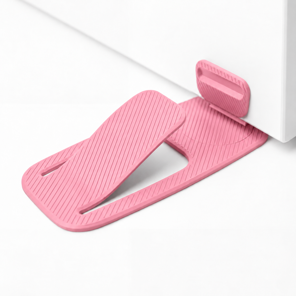 Flexible door stopper—a rental essential; no installation required, suitable for various settings.