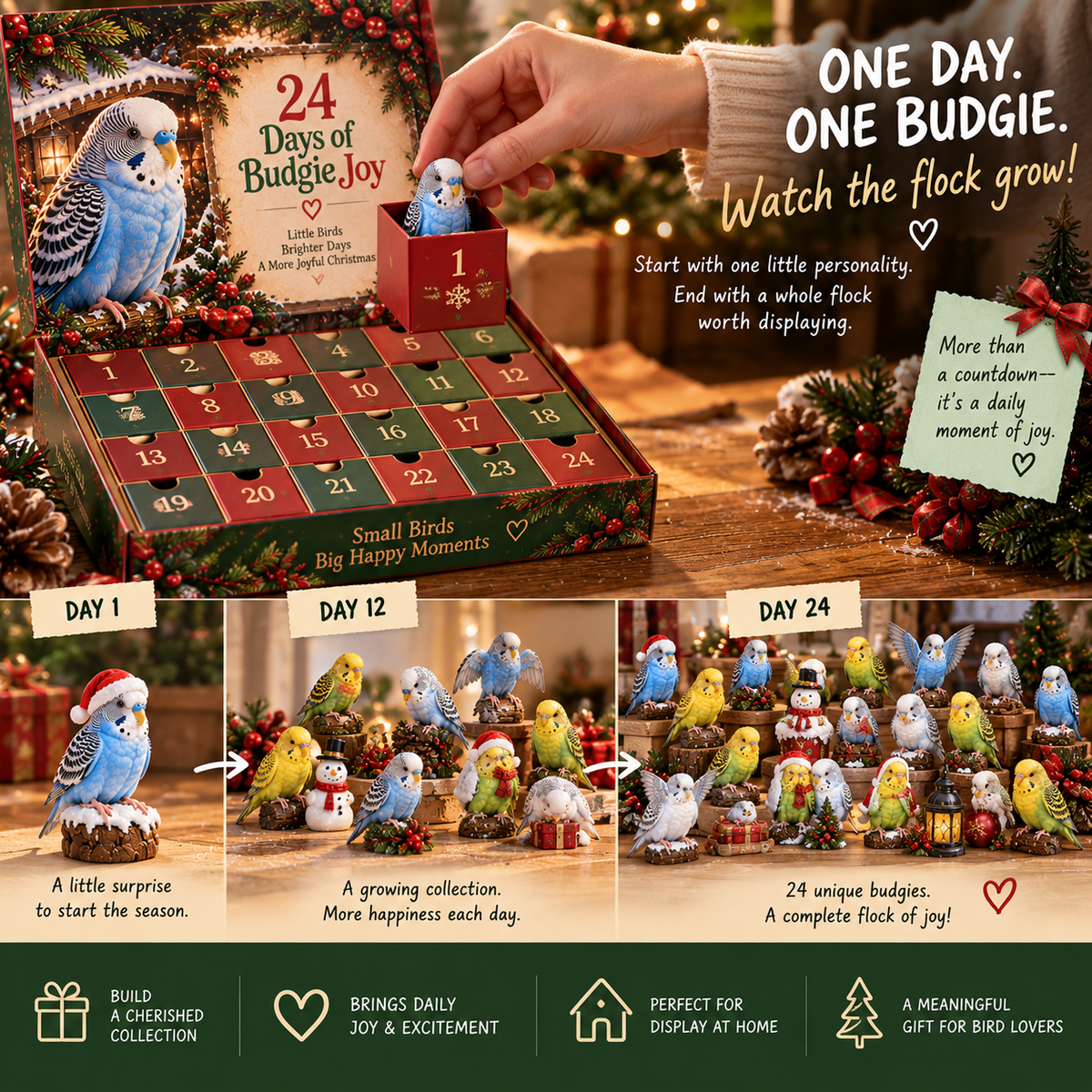 🐦24 Days of Budgie Joy – 24 Little Birds, 24 Big Personalities ❤️