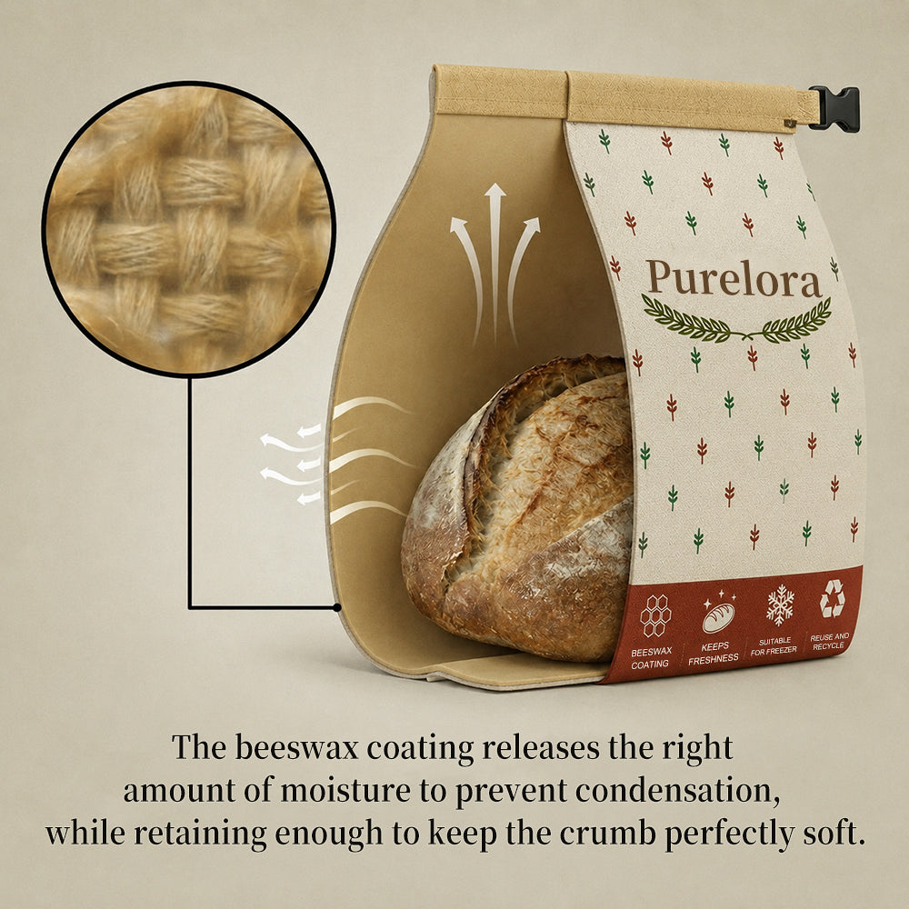 Beeswax and 100% cotton bread bags — Premium