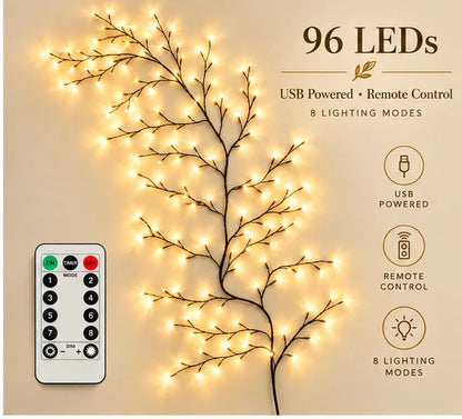 ✨ Flexible LED Branch Lights | Remote-Controlled Holiday Wall Decor🎁