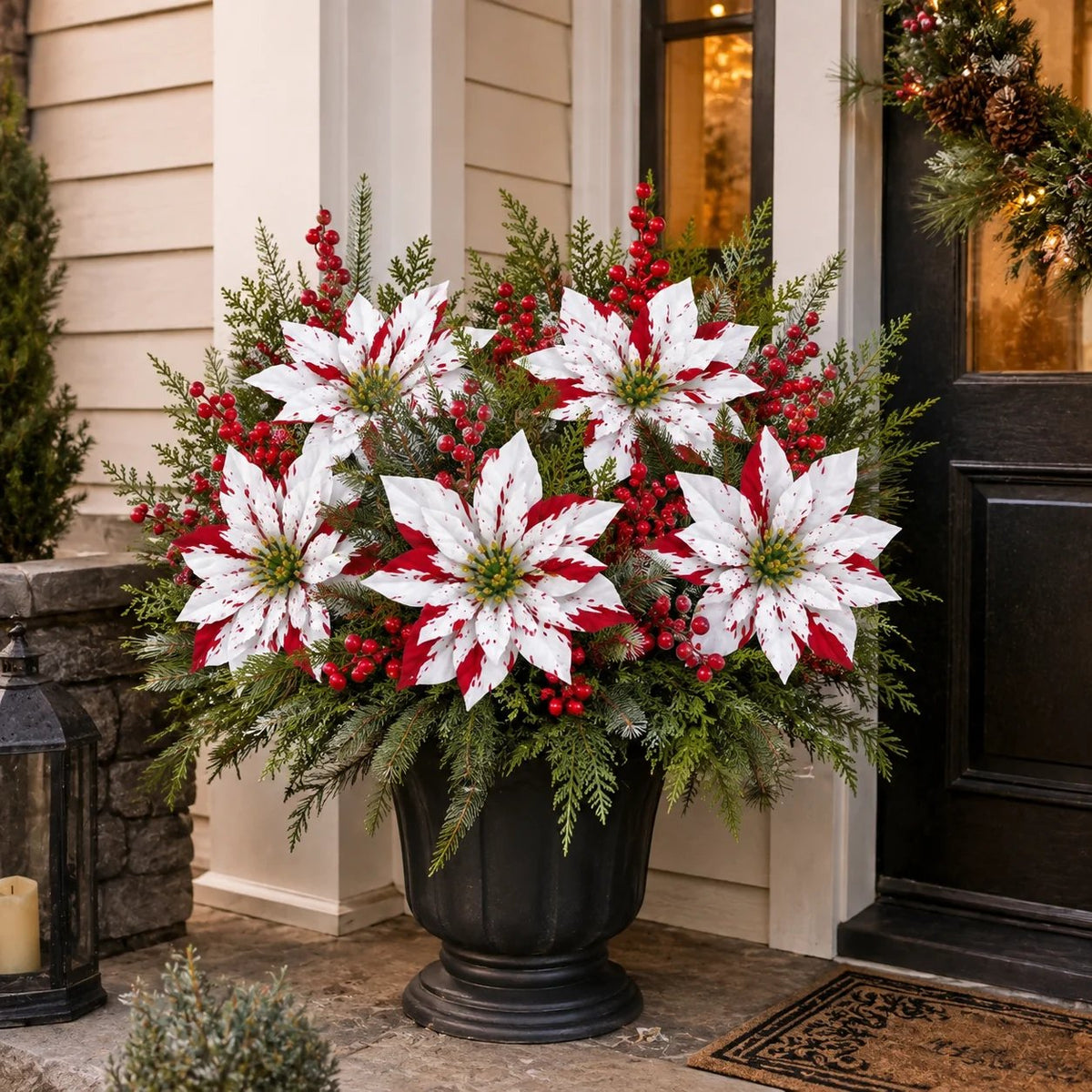 ❤️ Christmas Poinsettia Flower Arrangement in a Pot