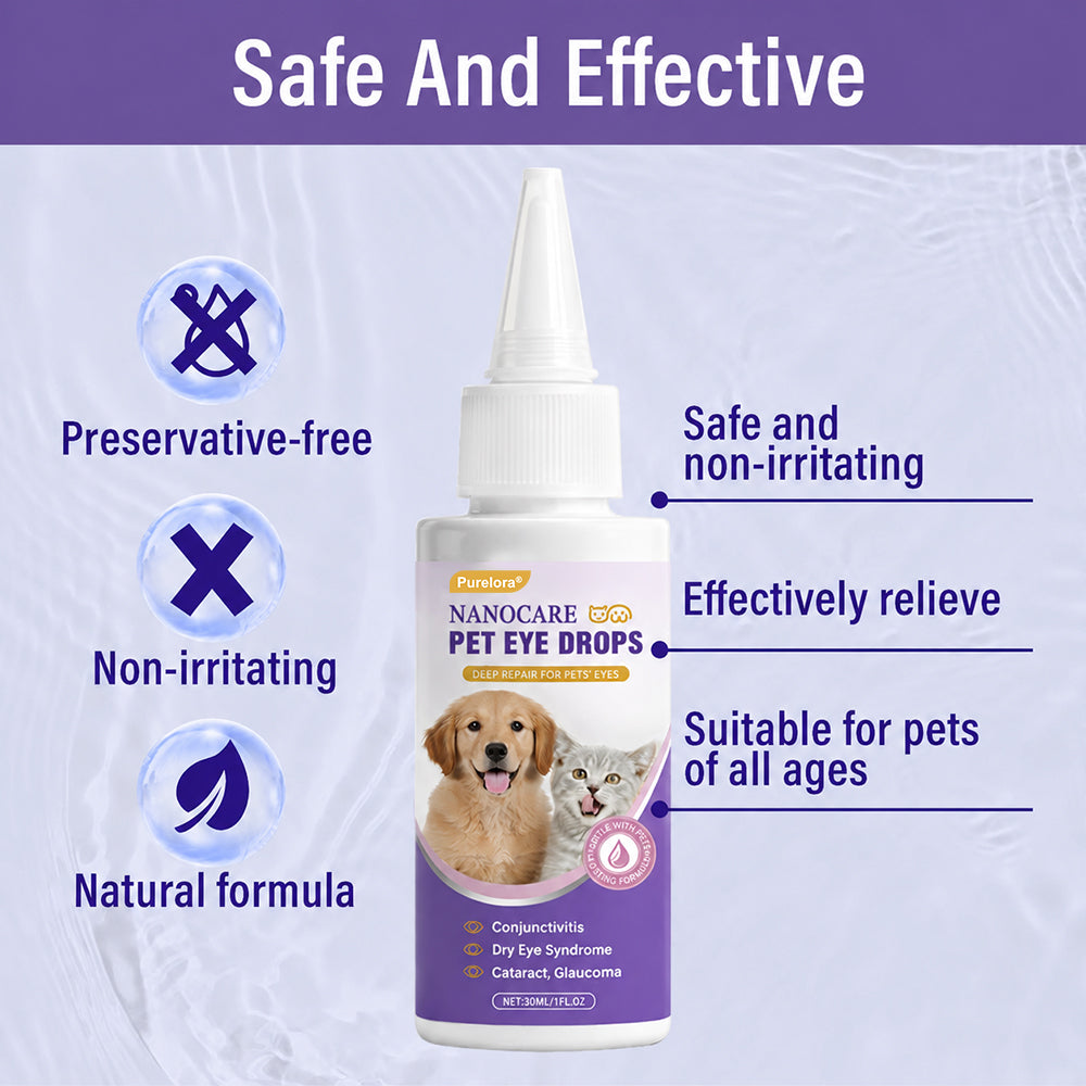 👩‍⚕️Purelora® NanoCare Pet Eye Drops ☑️ FDA Approved | Relieves Conjunctivitis, Dry Eyes, Cataracts, and Keratitis🐶 🐈️