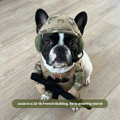 🪖Funny Tactical Soldier Pet Costume | Military Outfit for Dogs & Cats