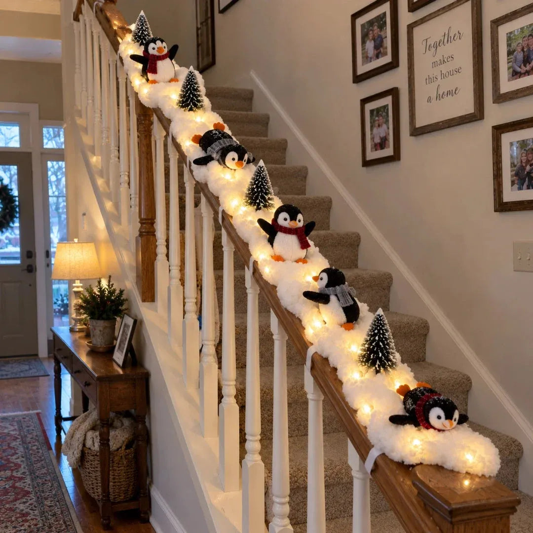 🐧 Penguin Christmas Stair Snow Decor | A Cozy Penguin Christmas Story ✨11