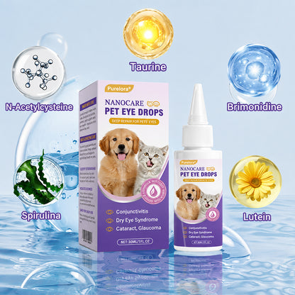 👩‍⚕️Purelora® NanoCare Pet Eye Drops ☑️ FDA Approved | Relieves Conjunctivitis, Dry Eyes, Cataracts, and Keratitis🐶 🐈️