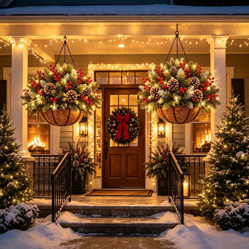 🎄LAST DAY — 60% OFF! 🪴Christmas Hot Sale —🔥Pre-Lit Artificial Christmas Hanging Basket