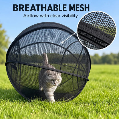🐈 Pop-Up Mesh Cat Playpen – Roomy 32-Inch Indoor & Outdoor Enclosure