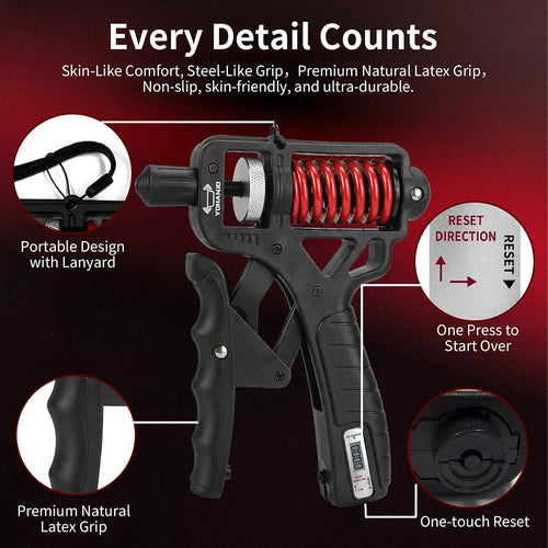 🥳2026 HOT SALE🥳💞50K+ SOLD! 💪✊ 49% OFF! Adjustable Hand Grip Strengthener with Counter – rotary resistance, textured grip. Train fingers & forearms anywhere! 🏋️✅