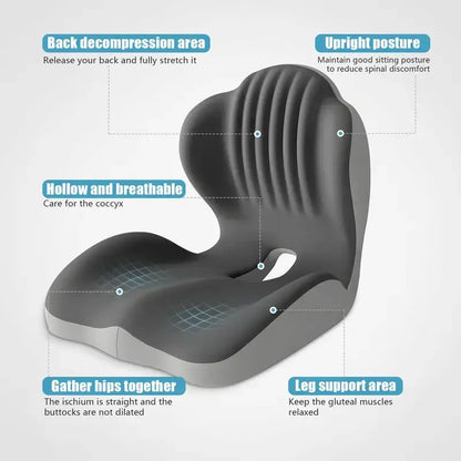 Ergonomic Memory Foam Seat Cushion with Lumbar & Back