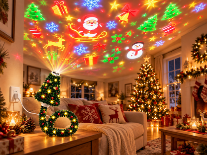 Plug and Play Hd USB Christmas Tree Projector with 6 Festive Scenes