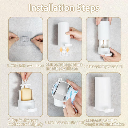Soap Grinding Box, Soap Grinder for Bar Soap Wall Mountable Soap Holder Cheese Grinder with Adjustable Powder for Travel Kitchen Bathroom