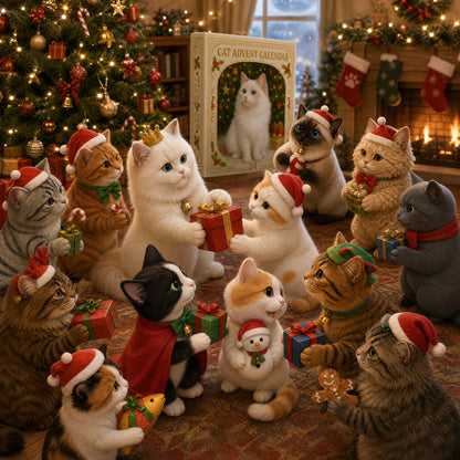 🔥 Last Day 49% Off🔥2026 Cat-Themed Christmas Advent Calendar – Christmas Tree Ornaments