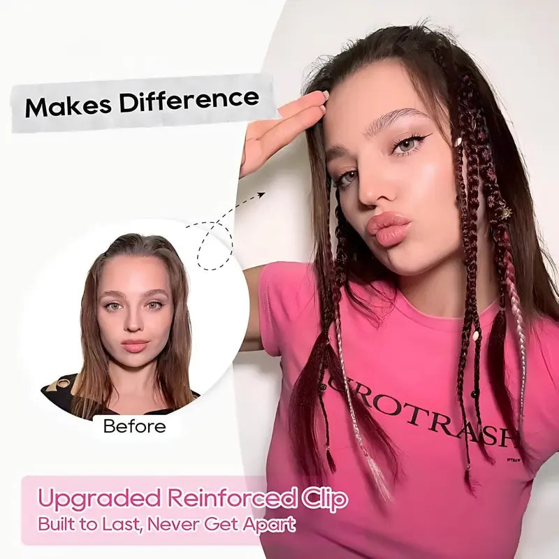 🌿 Boho Beaded Clip-In Braids – Effortless Style for Festivals & Everyday Looks