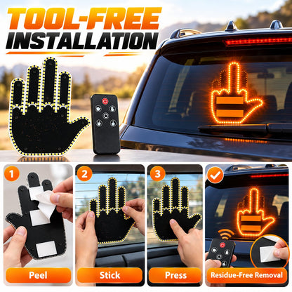 🖕 Wireless Car LED Gesture Light – Express Yourself on the Road Instantly!