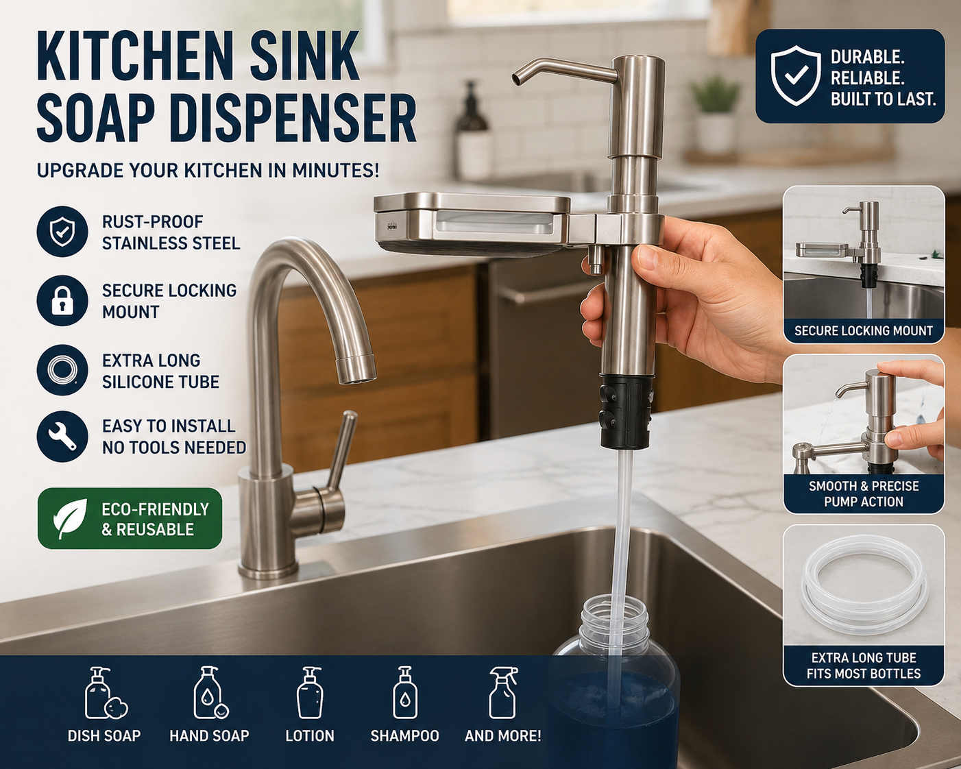 Extended Soap Dispenser + Storage Shelf