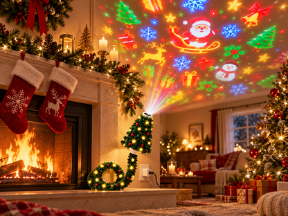 Plug and Play Hd USB Christmas Tree Projector with 6 Festive Scenes