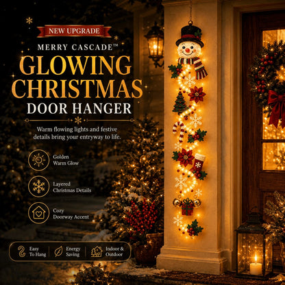 🎄 Glowing Christmas Door Hanger | 6 Festive Lighted Designs with Warm Glow, Dimensional Details & Space-Saving Vertical Décor ✨