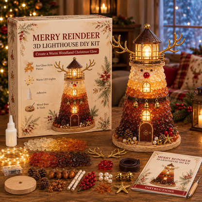 ✨Light‑Up Christmas Character Lighthouse | Complete DIY Craft Kit For Holiday Decor.