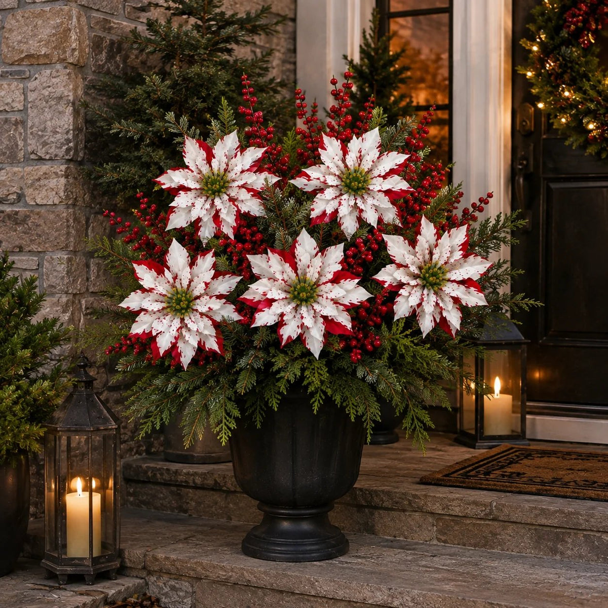 ❤️ Christmas Poinsettia Flower Arrangement in a Pot