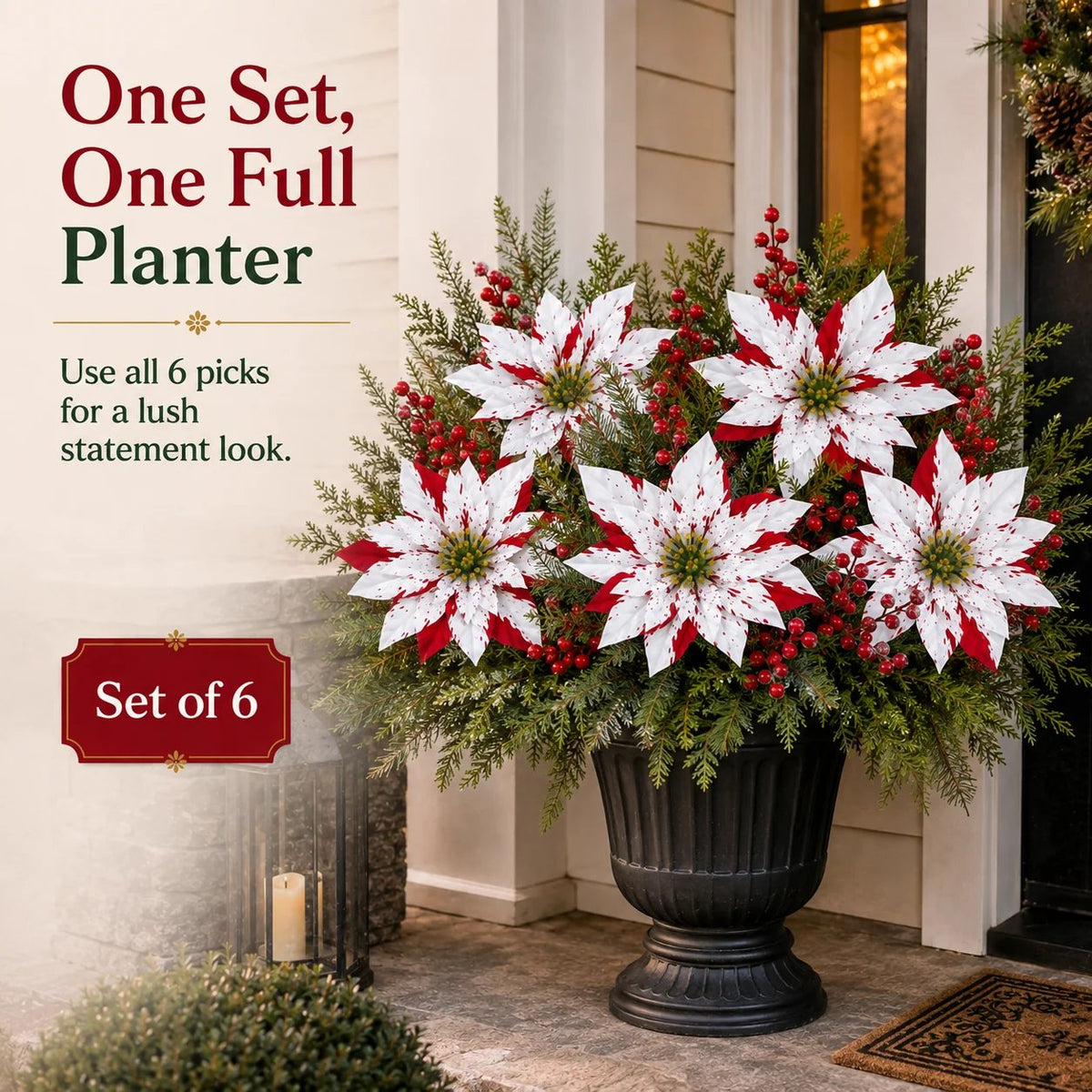 ❤️ Christmas Poinsettia Flower Arrangement in a Pot