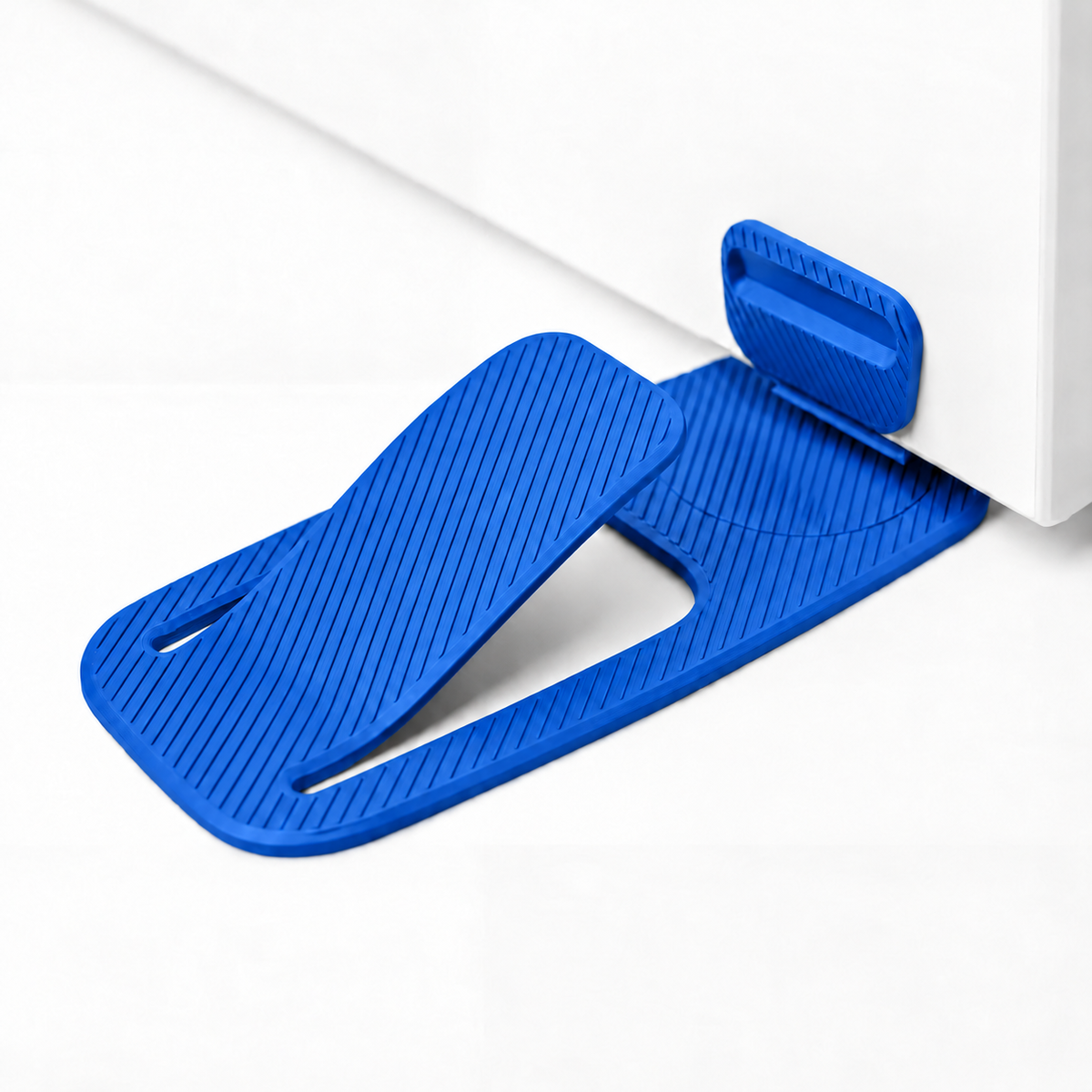 Flexible door stopper—a rental essential; no installation required, suitable for various settings.