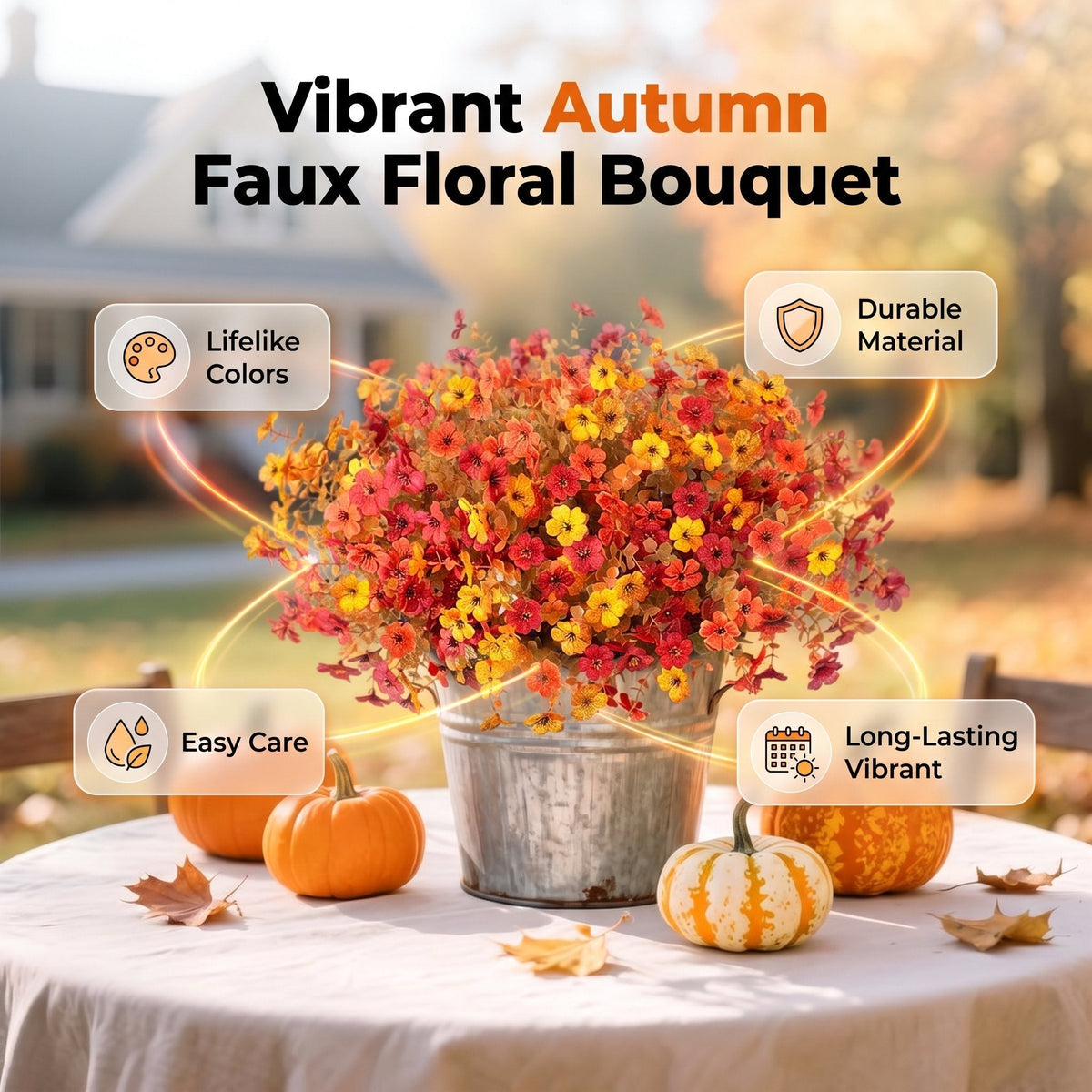 🧡🍂Last Day50% OFF —Artificial Autumn Violet Silk Flower Bouquet