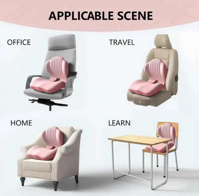 Ergonomic Memory Foam Seat Cushion with Lumbar & Back