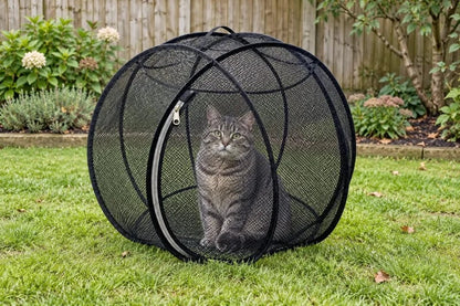 🐈 Pop-Up Mesh Cat Playpen – Roomy 32-Inch Indoor & Outdoor Enclosure