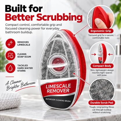 🧽 ScrubEase 2-in-1 Bathroom Cleaning Brush | Refillable Scrubber with Built-In Cleaner Dispenser